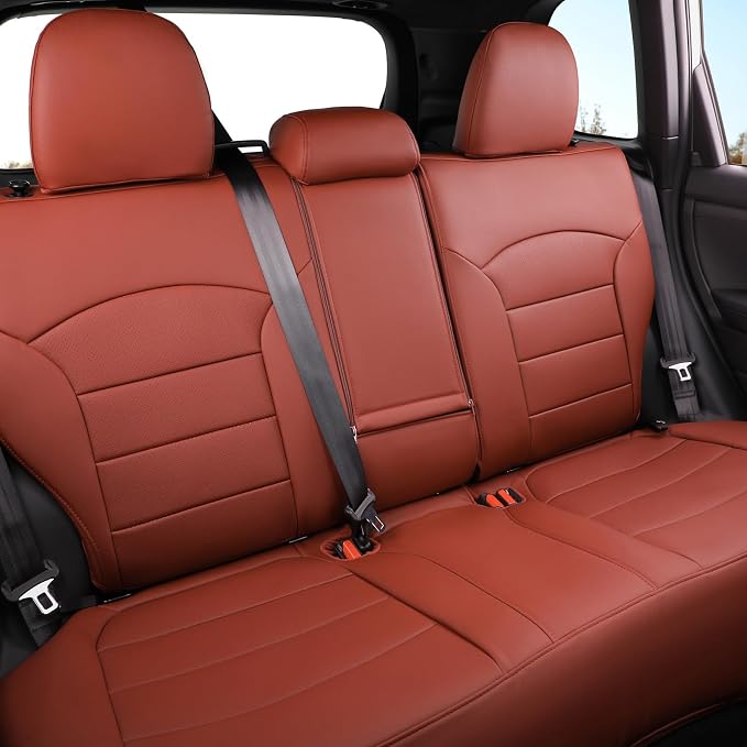 coverdream Corolla Leather Seat Covers Full Set for Toyota Corolla LE 2023 2024 2025 2026 Luxury Car Seat Covers,Fully Covered,Waterproof Car Seat Protector Cushion (Wine Red) - Image 2