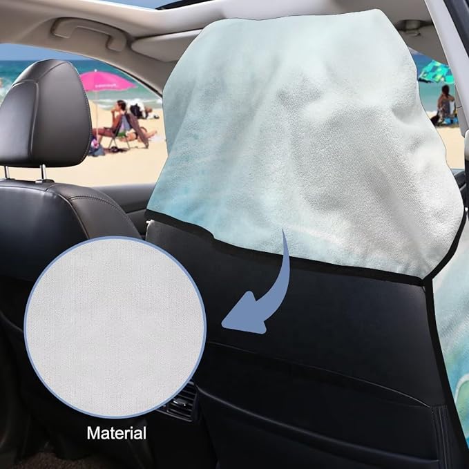 Beach Turtles Car Towel Seat Cover Soft Comfort Car Seat Towel Cover with Storage Bag Easy to Installation for Cars, Trucks, Sedans, Vans, SUVs - Image 3
