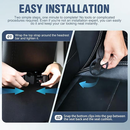 Nilight Car Seat Back Organizer 1PC Black PU Leather Universal | Removable Inner Bucket Tissue Box Mesh Pockets Waterproof Hanging Storage Bag for Cars Vans SUVs MPVs Pickup Trucks - Image 8