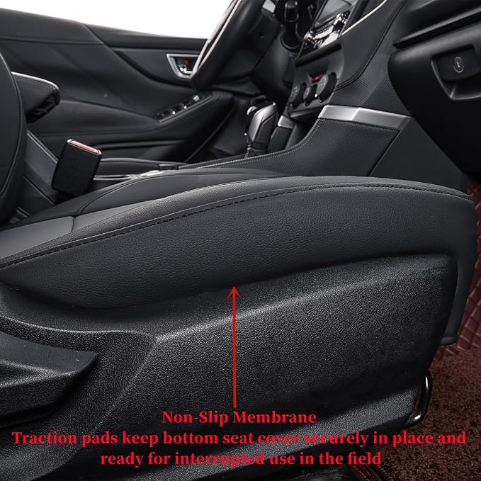 Car Seat Covers for 2009-2013 Subaru Forester,Rear No Armrest,Faux Leather | Full Set Suv Seat Cushion,Easy Installation,Factory Look,Waterproof Car Seat Protector (Black/Gray) - Image 4