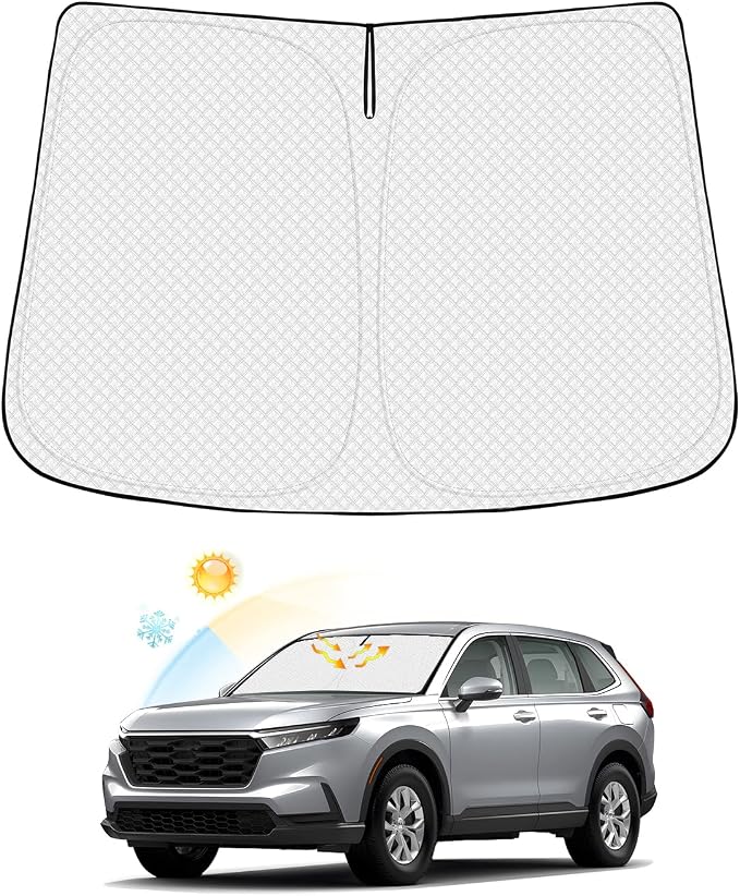 Canvcle Windshield Sun Shade for Honda CR-V 2023-2025 2026 CRV Accessories Thicken 6-Layer Front Window Sunshade Cover Sun Visor Protector Foldable Block UV Rays Keep Vehicle Cool by Canvcle