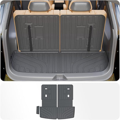 Trunk Mat with Backrest Mat for 2017-2023 GMC Acadia 6&7 Seats | Cargo Mat Cargo Liner Trunk Liner TPE All Weather Back Seat Cover Protector 2022 Acadia Accessories by Thinzyou