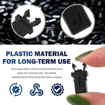 2PCS Car Sunglass Holder Lock Clips,Self-Locking Overhead Console Roof Clips Durable Plastic Replacement,Cars Glasses Holder Lock Clip for Broken Car Overhead Storage Repair - Image 3