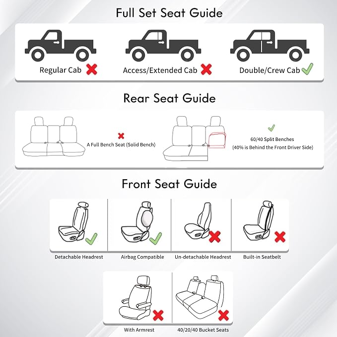 Huidasource Tacoma Custom Seat Covers Fit for Toyota Tacoma 2016-2023 Double & Crew Cab SR SR5 Limited TRD Sport/Pro/Off Road, 360° Full-wrap Waterproof Car Seat Cushion Cover (Full Set/Coffee) - Image 9