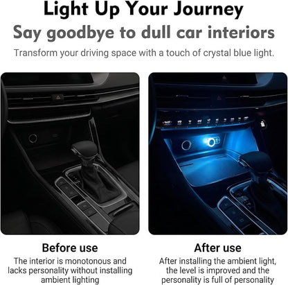 Car Interior USB LED Atmosphere Lamp, Car Crystal Mini Decoration Night Light, Plug-in USB Ambient Lights, Universal for Most Cars (Blue) - Image 3