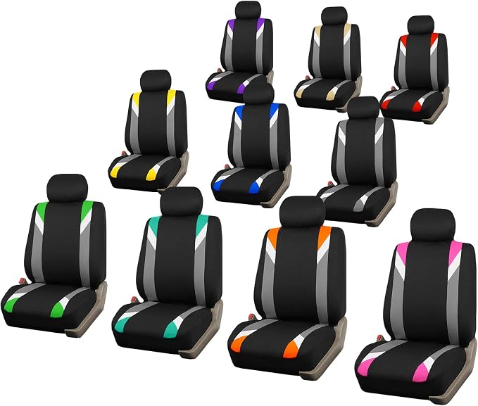 FH Group Premium Modernistic Flat Cloth Car Seat Covers – Universal Fit, Washable Seat Covers for SUV Sedan Van, Pink, Full Set - Image 6