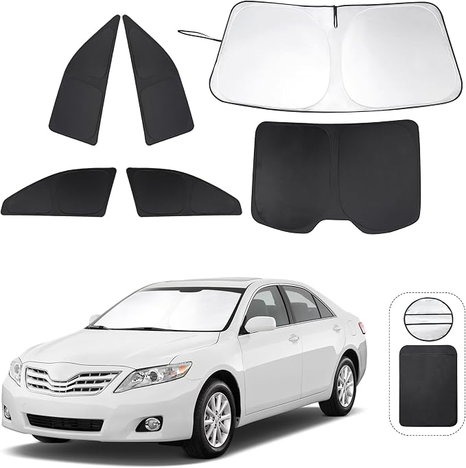 TINGLU Window Shades for Toyota Camry 2007-2011 Accessories Car Side Full Windows Windshield Sun Shade Sun UV Rays & Privacy Protection for Camping,Napping,Relaxing 6PCS by TINGLU