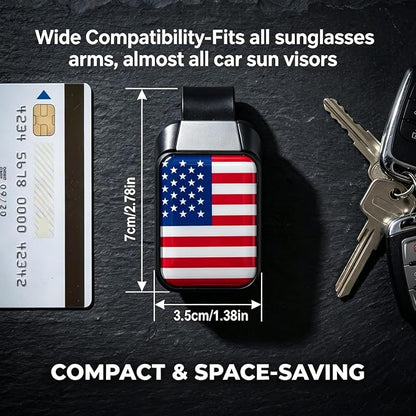 Dsycar Sunglasses Holder for Car, 2 Pack Car Sun Visor Sunglasses Clip | American Flag One-Handed-Operation Easy Access Storage for Driving,Universal Fits Anti-Scratch Car Sun Visor Accessories - Image 6