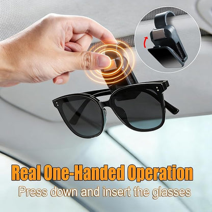 Dsycar Sunglasses Holder for Car, 2 Pack Car Sun Visor Sunglasses Clip | One-Handed-Operation Easy Access Storage for Driving,Universal Fits Anti-Scratch Car Sun Visor Accessories - Image 3