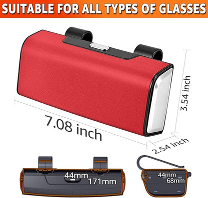 Car Sunglasses Holder for Sun Visor, Button Leather Eyeglass Hanger and Interior Storage Box - Image 3