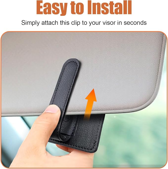New 2 in 1 Sunglass & Photo Holder for Car, Strong Magnetic Leather Sunglasses Holder, Car Visor Picture Holder Clip, 2026 Upgraded No Fall No Slide Car Visor Accessories - Image 8