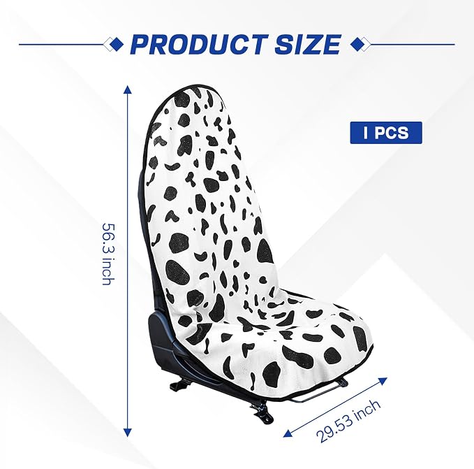 Waterproof Car Towel Seat Cover, Sweating Non Slip Car Seat Cover Protector for Gym Workout, Running, Swimming, Beach and Hiking, Machine Washable, Universal Fit for Front Seats (Cow) - Image 2