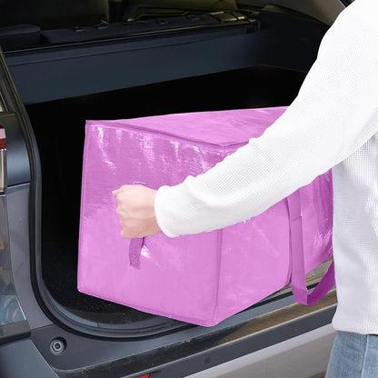 TICONN 8 Pack Extra Large Moving Bags Heavy Duty with Zippers & Carrying Handles, Durable Storage Bags Moving Boxes for Closet Organizers and Storage (8 Pack, Pink) - Image 10