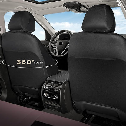 Coverado Car Seat Covers Full Set, Luxury Leather Car Seat Covers, Automotive Front and Rear Mesh Seat Covers, Full Set 5 Seats, Pink Black Seat Covers for SUV Sedan Truck - Image 3
