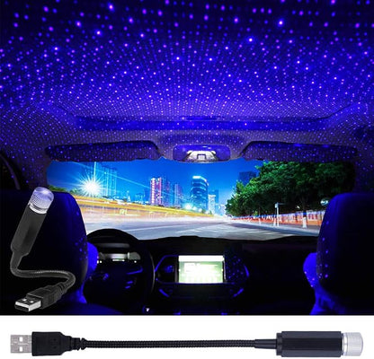 USB Star Projector Night Light, Interior Car Roof LED Light, Violet Blue | Plug-in USB, Portable Adjustable Romantic Star Lamp Projector Decorations for Car, Ceiling, Bedroom by QVEVDACAR