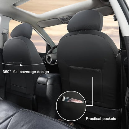 GIANT PANDA 2PCS Front Seat Covers for Hyundai Sonata Elantra Tucson Santa Fe Accent Kona Palisade Genesis Venue Ioniq, Faux Leather Bucket Seat Cover Fit Hyundai Seat Protectors (Black & Red) - Image 4