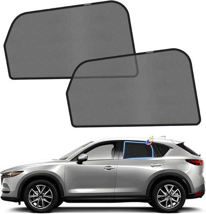 KUST Car Window Shades for 2017-2023 Mazda CX5 CX-5 Accessories, Breathable Mesh Magnetic Window Covers, Rear Back Side Window Sun Shades UV Block Privacy Protection for Baby Camping Napping 2PCS by KUST