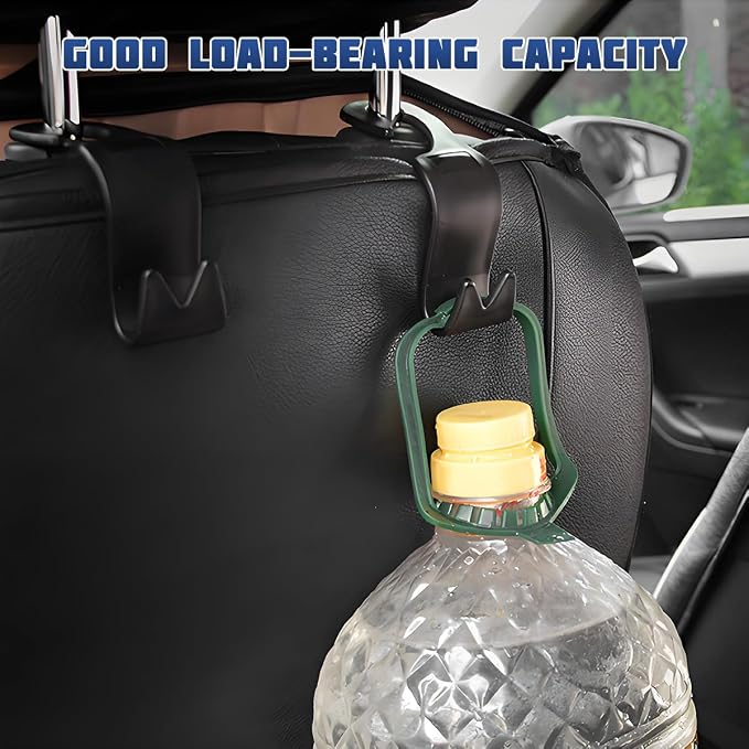 Car Seat Headrest Hook, 4PCS Vehicle Seat Back Storage Hanger for Handbag Purse Grocery, Automotive Interior Organization Holder Hook, Universal for SUV, Truck, RV (Brown) - Image 5