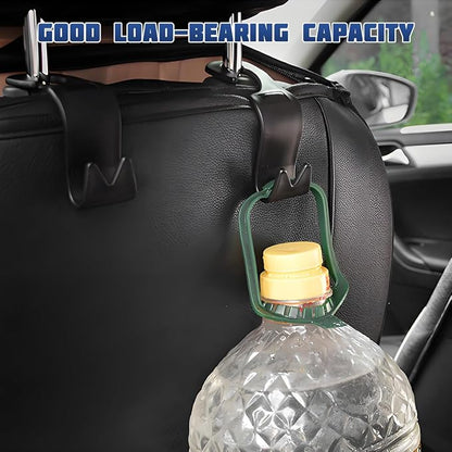 Car Seat Headrest Hook, 4PCS Vehicle Seat Back Storage Hanger for Handbag Purse Grocery, Automotive Interior Organization Holder Hook, Universal for SUV, Truck, RV (Brown) - Image 5