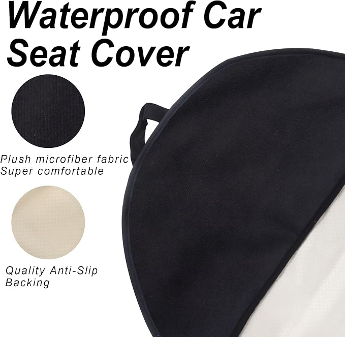Sweat Towel Car Seat Cover Protector Front Seats for Gym Workout, Running, Swimming, Beach and Hiking, Waterproof Universal Seat Cover for Car, Trucks, Van & SUV (1, Black with Stripe, Front) - Image 5
