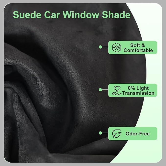 RAV4 Rear Window Shades 2019-2024, 2PCS Magnetic Suede | Custom Fit, UV & Privacy Protection, Magnetic Installation, Soft Suede Fabric - Image 4