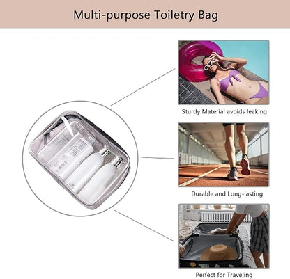 Buminee Clear Travel Bags for Toiletries, Lightweight Toiletry Bag, Multipurpose Transparent TSA Cosmetic Bag-6 Pack - Image 5