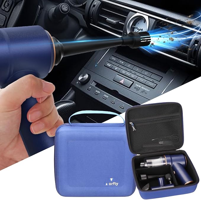 Hard Travel Case for KMM Handheld Car Vacuum Cleaner, Portable Auto Vacuum Cleaner Accessories Storage Bag Carrying EVA Case for KMM LT-117C 9000Pa Air Duster(Box Only) - Image 9