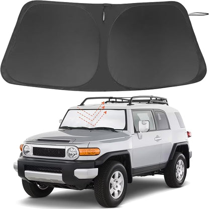 Windshield Sun Shade for 2007-2014 Toyota FJ Cruiser Sport Utility | Full covered, Foldable & Durable, Block UV Rays, Reduce Heat, Easy to install, Keep Car Cooler by LHFLIVE
