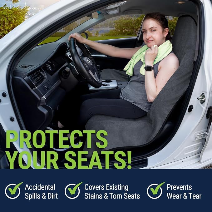 Season Guard Waterproof Towel Seat Cover, Universal Fit Non-Slip Font Cover - Image 2