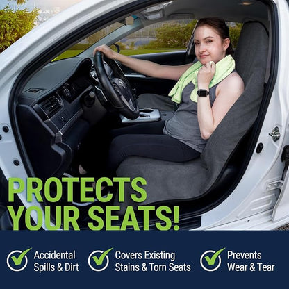 Season Guard Waterproof Towel Seat Cover, Universal Fit Non-Slip Font Cover - Image 2