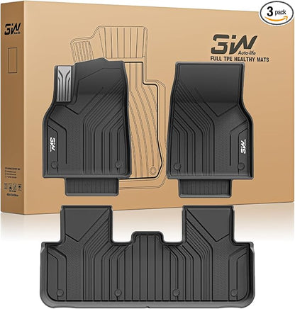 3W Floor Mats Fit for Tesla New Model Y 2025 2026 Juniper,Metal Penal | TPE All Weather Custom Fit Floor Liner for Juniper Model Y Accessories 1st and 2nd Row Car Mats Easy Clean, Vigormold™ by 3W