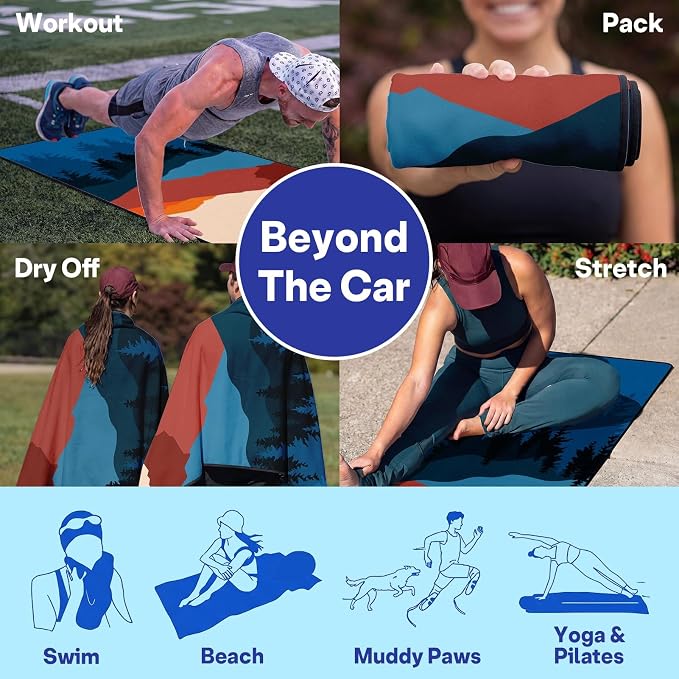 2 Pack Car Seat Towel Covers for Gym, Front Seats, Sedona Sunset | Sedona Sweat Protector for Front Seats Premium Thickened with Elastic Strap Breathable & Quick Dry Machine Washable Running - Image 7