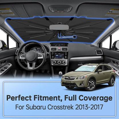 Windshield Sun Shade Umbrella for Subaru Crosstrek 2013-2017 Front Window | Foldable Car Sunshade, 360 Rotation Automotive Interior UV Protection for Outdoor Parking - Image 2