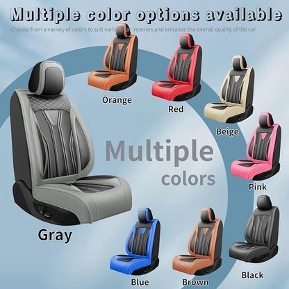 Fit Prius Premium Leather Car Seat Covers for Toyota Prius 2001-2025 2026 - Waterproof，Breathable，All-Weather Seat Cushion Protecto & Airbag Compatible, 2 Front Seat Gray&Black - Image 5