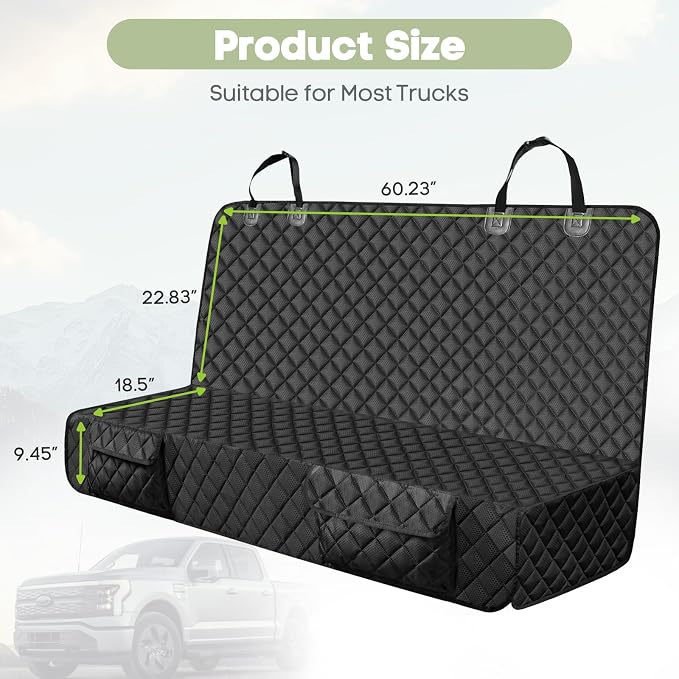 Dog Car Seat Cover for Trucks Ford F150/Chevrolet Silverado 1500 | Ram 1500/GMC Sierra 1500, Waterproof Nonslip Heavy Duty Back Seat Cover for Dogs - Image 3