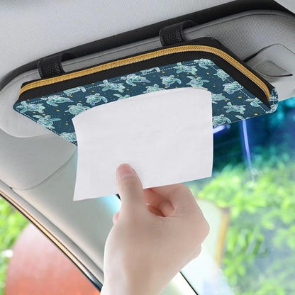 Biyejit 2 Pack Car Tissue Holder, Turtle Pattern Premium Sun Visor Napkin Case, Hanging Car Accessories Used to Organize Paper Towels and Storage Small Items - Image 3
