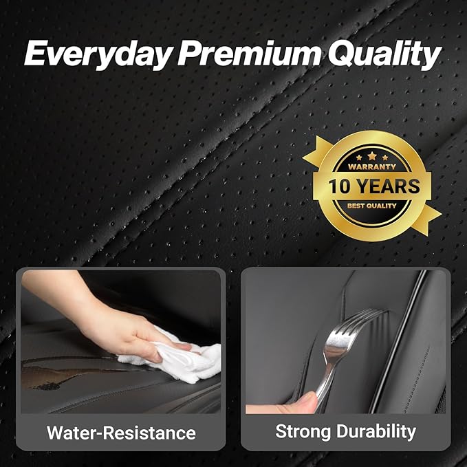 Coverland Premium Car Seat Covers Front Seats Waterproof Interior Protector | Airbag Compatible Non-Slip Seat Cover for 2018-2024 Ford Expedition [Black - Size Chart A21] - Image 7