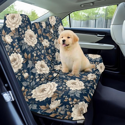 Vintage Flower Print Car Back Seat Cover, Universal Fit Rear Seat with Rear Split Bench, Seat Protector for Dogs Kids, Auto Interior Accessories for SUV Sedan Van - Image 3