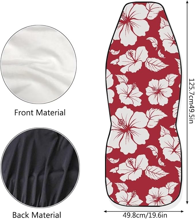 Tropical Hibiscus Flower Car Seat Covers Washable Seat Protector for Women Men White Floral Automotive Vehicle Seat Covers for Cars Interior for Cars, Sedans, Trucks, SUVs - Image 5