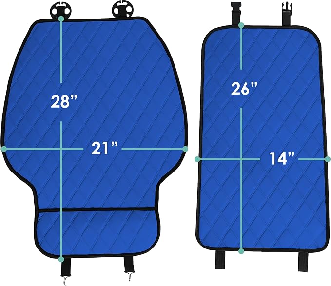 FH Group Car Seat Cushion – Neosupreme Single Front Seat Cover with Front Pockets, Airbag Compatible, Universal Fit Car Seat Cushion for Driver or Passenger Seat, SUV, Truck, Sedan & Van – Blue - Image 5