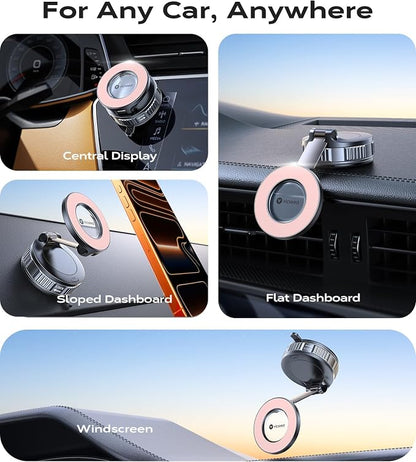 VICSEED 2026 Upgraded Car Phone Holder for Magsafe Car Mount [85 LBS Strongest Suction] Vacuum Magnetic Phone Holders for Your Car 360° Adjustable Car Phone Mount for iPhone 17 Pro Max 16 15 14 Pink - Image 2