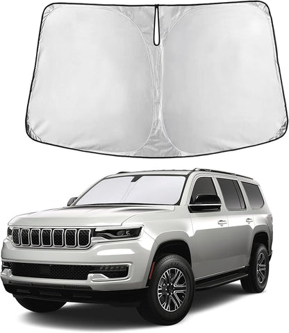 Autovir Windshield Sun Shade Fit for 2022-2023 2024 2025 Jeep Wagoneer | Sunshade, Front Car Window Shades Sun Visor, Blocks UV Rays & Heat, Car Accessories by Autovir