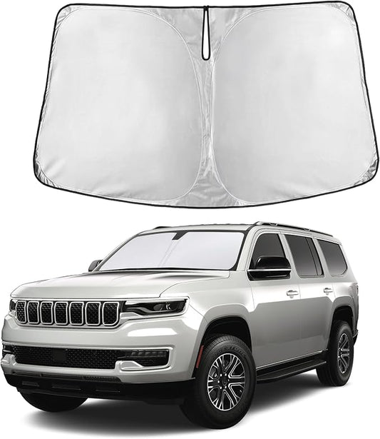 Autovir Windshield Sun Shade Fit for 2022-2023 2024 2025 Jeep Wagoneer | Sunshade, Front Car Window Shades Sun Visor, Blocks UV Rays & Heat, Car Accessories by Autovir