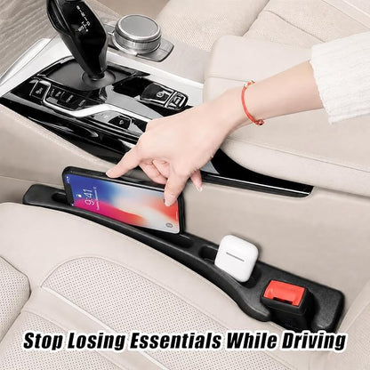 Car Seat Gap Filler Organizer 2 PCS Black Universal Seat Gap Plug Blocker Anti-Drop Console Catcher Phone Keys Storage for Car Truck SUV Auto Accessories Style2 - Image 4