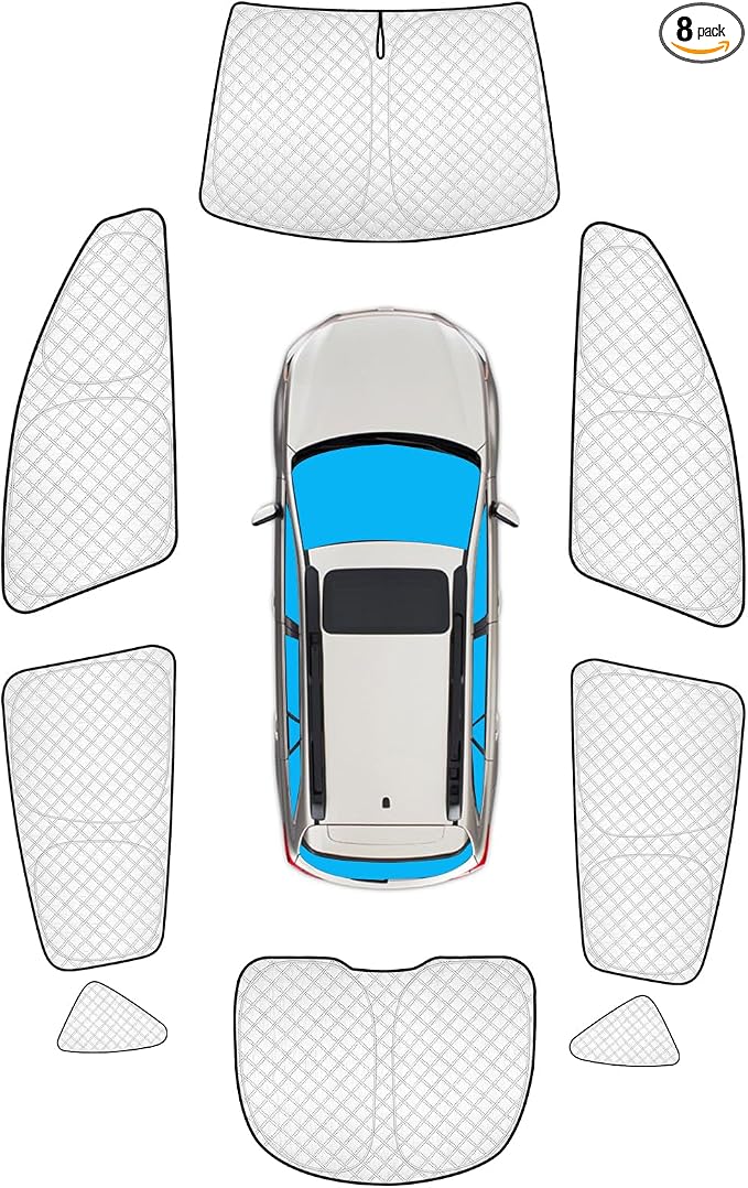 KMF 8pcs Full Window Sun Shades for Subaru Outback Wagon Accessories 2015-2019, Custom Fit Privacy Car Window Covers for Windshield Side Rear, UV Block and Blackout for Camping Outdoor by KMF
