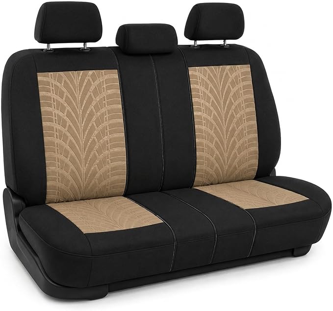 FH Group Rear Set Travel Master Car Seat Covers - Universal Fit, Split Bench Rear Seat, Washable, for SUV, Sedan, Beige by FHGroup