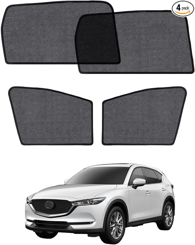 Car Window Shade for Mazda CX5 2017-2023, 4 Pack Magnetic Mesh Sun Shades for Front & Rear Windows, UV Glare Protection & Baby Car Shade for Napping Camping Breastfeeding by Unknown