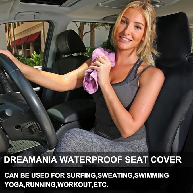 Neoprene Waterproof Car Seat Cover, Black 1pc, Non-Slip | Car Seat Protector, Sweat-proof, Universal Fit SUV & Truck, Machine Washable, For Gym, Yoga, Pets, Workout, Beach, Swimming - Image 5