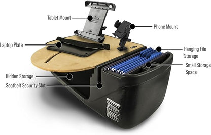 AutoExec AE-RMCD-PM-TAB-11M Roadmaster Car Desk for Your Vehicle Workstation and Mobile Office, Natural with Phone Mount and Tablet Mount | Vehicle Workstation, Mobile Office, Phone Mount, Tablet Mount - Image 3