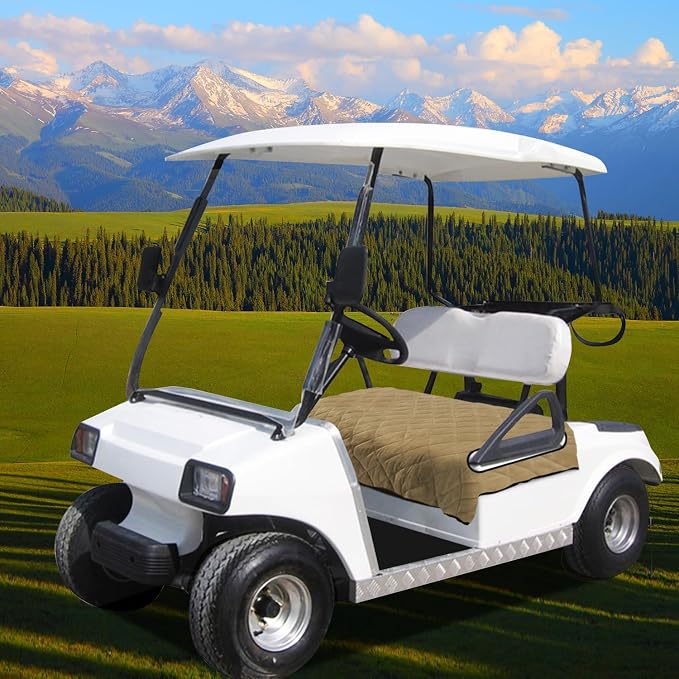YOKYHOM Golf Cart Seat Covers, Thick Plush & Non-Slip Backing, Brown | Heat & Cold Protection, All-Season Comfort, 51 x 30.5 in, Fits Most 2 & 4 Passenger EZGO, Club Car, Yamaha & Icon Carts - Image 7